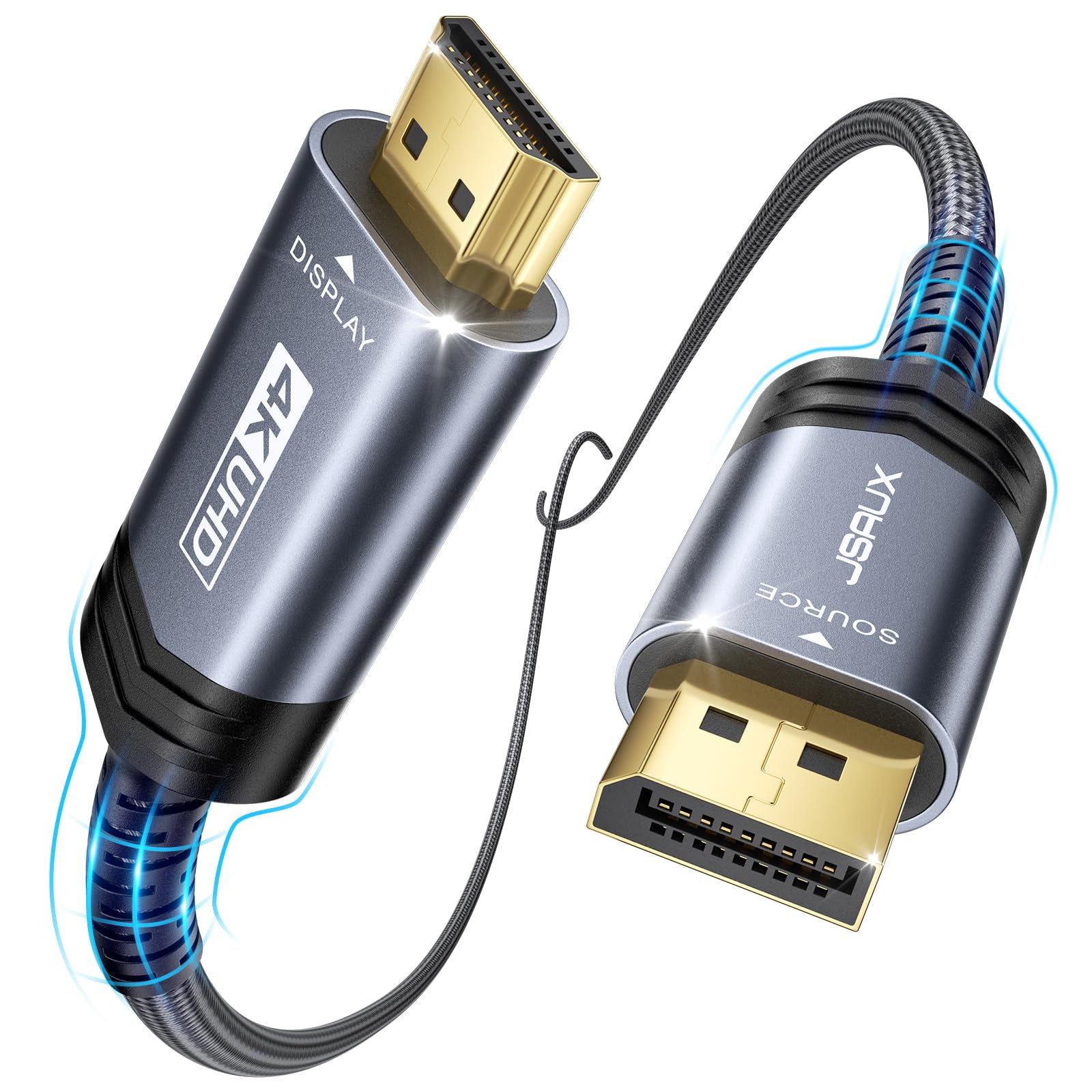 Amazon.com: JSAUX 4K DisplayPort to HDMI Cable 6.6FT, DP to HDMI
